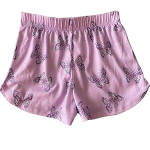 Girls Cuddl Duds Purple Butterfly Flame Resistant (sleep) Shorts NEW Sz S (6/6X)